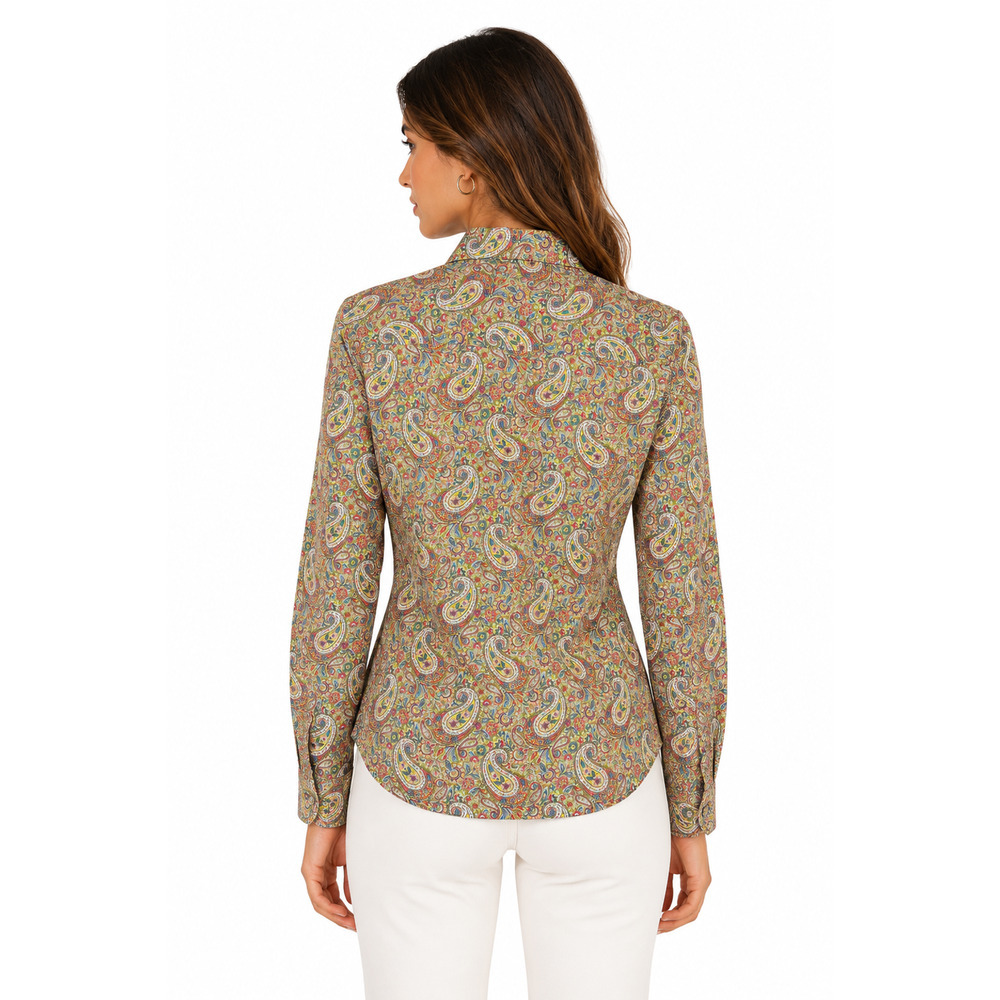 J. Crew Slim Perfect Top Size 8 Liberty Lee Manor Paisley Button Down Preppy - Picture 2 of 12